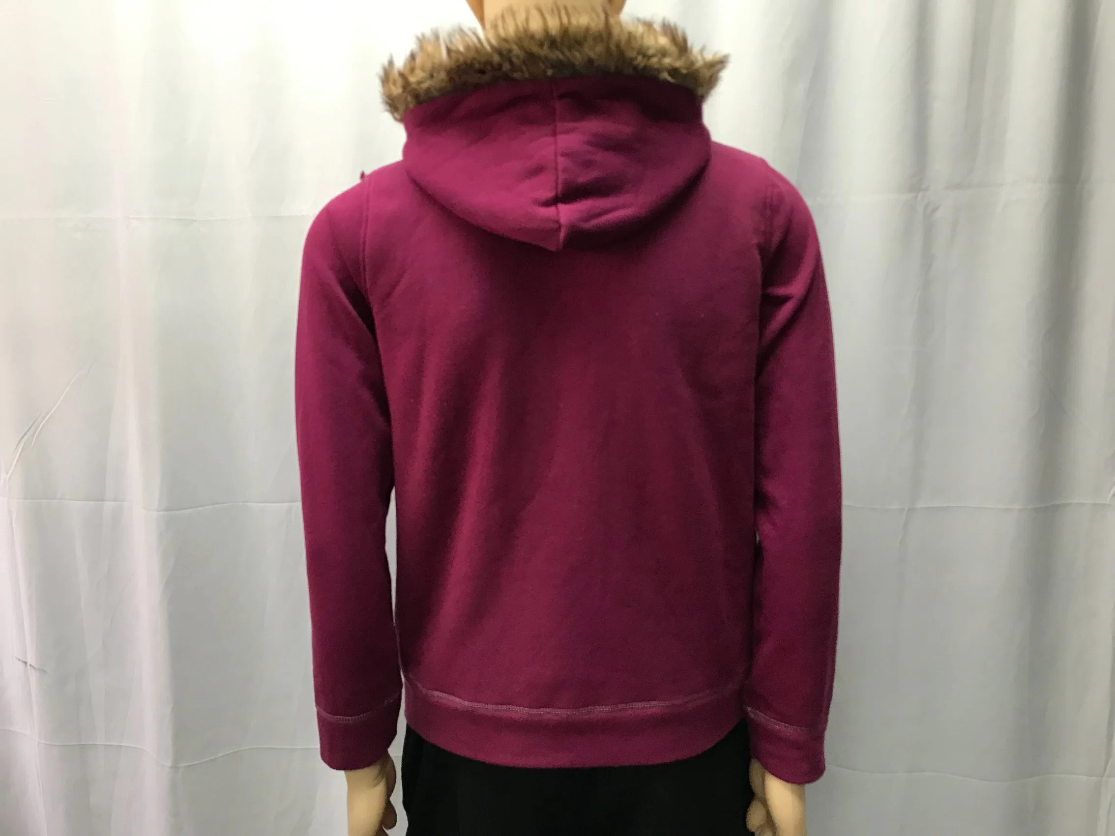 Manteau hiver chaud violet-rouge avec poche Kangroo