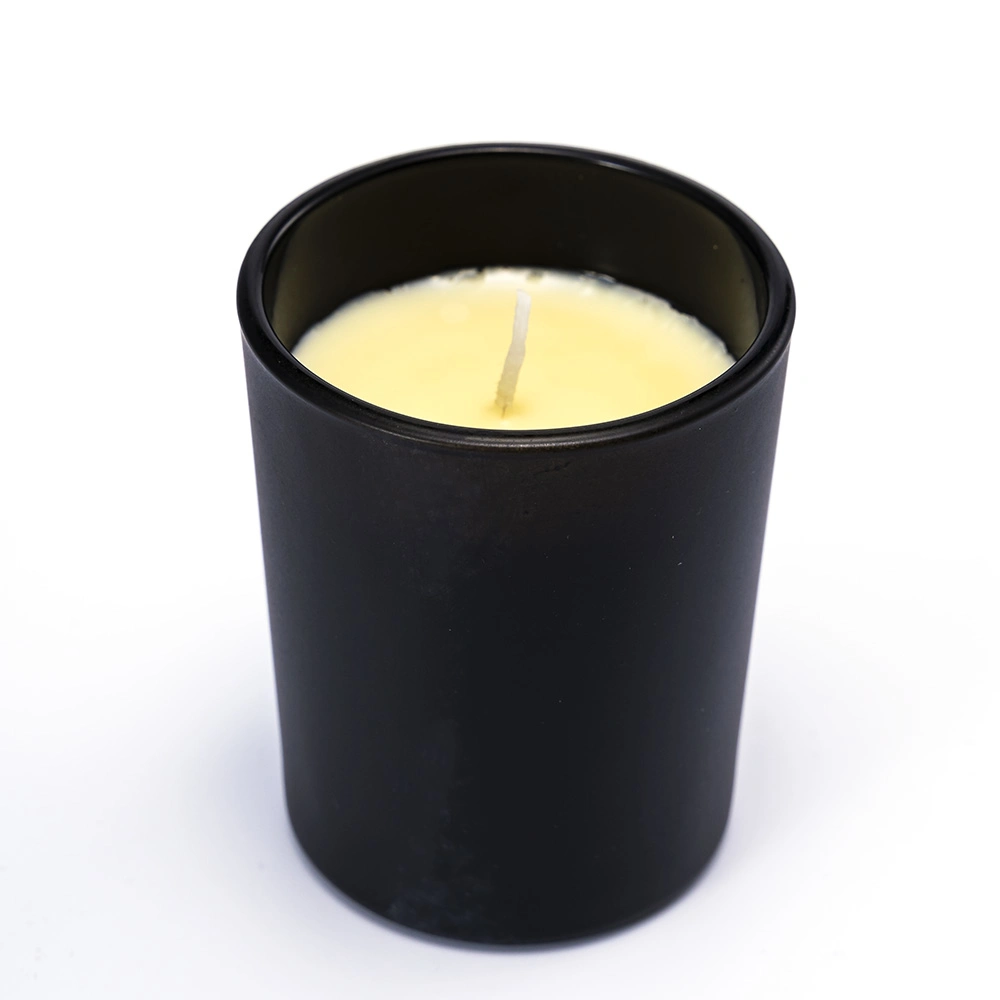 Decoração de luxo de Cera de Soja perfumada Mini Copo de vidro fosco Preto velas perfumadas Conjunto caixa de oferta para o banho e o corpo funciona