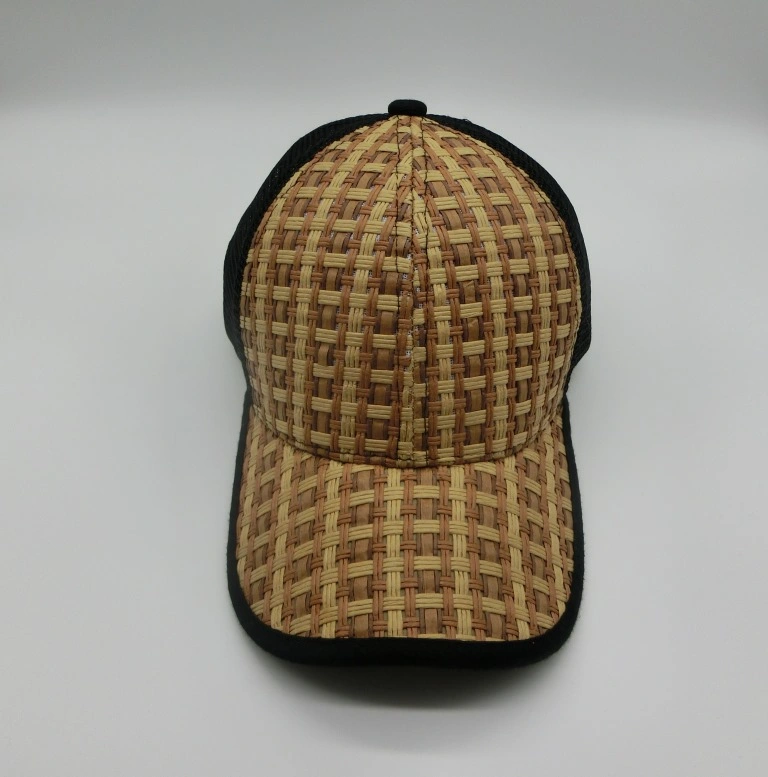 Fashion Straw Fabric Mesh Trucker Blank Baseball Caps for Summer