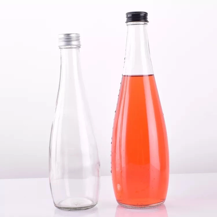 Populaires Flint Glass pour bouteille d'eau minérale 330ml 500ml de jus d'eau Bouteille de verre avec bouchons à vis