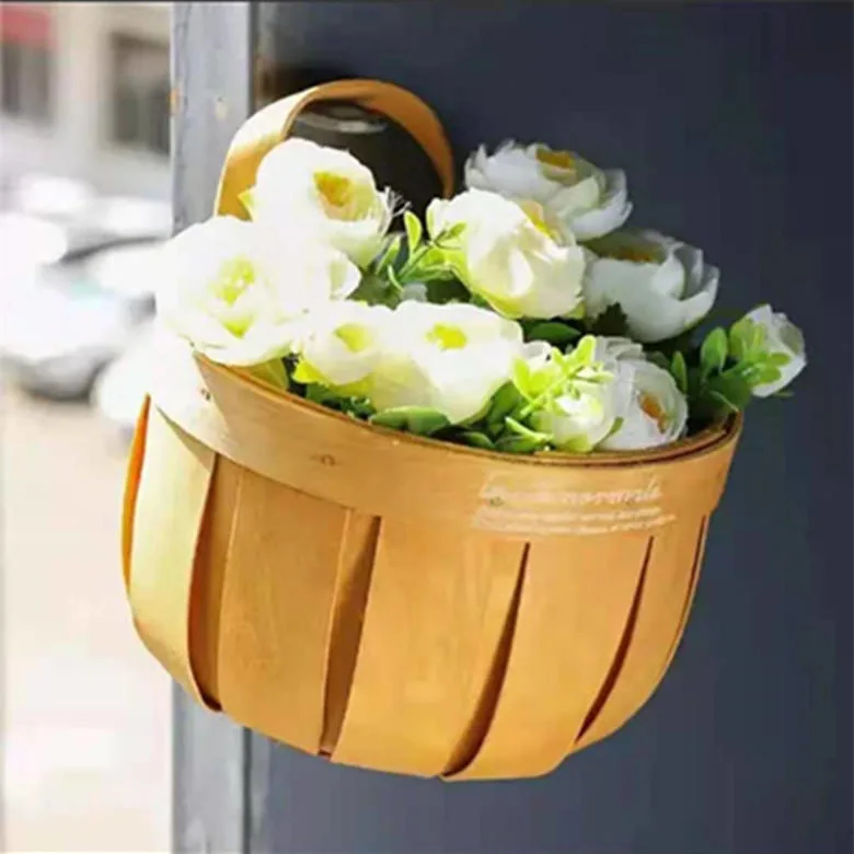 Eco-Friendly Portable Square Bottom Large Dirty Clothes Woven Wood Chips Storage Basket