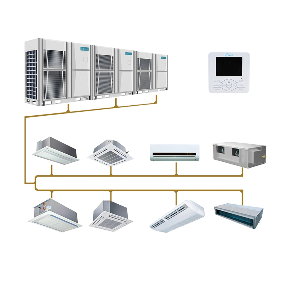 China R410A de la unidad Split Inverter DC Vrv permanente al aire libre Aire Acondicionado Central Aire Acondicionado sistema VRF