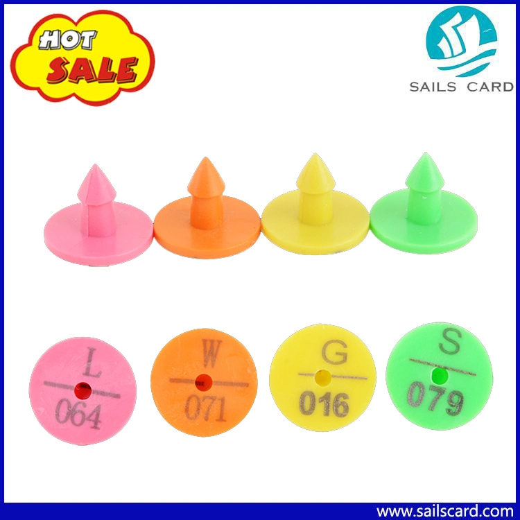 Different Color/Size Ear Tag with Barcode/Qr Code/Serial No. /Logo/Name Printing/RFID Chip