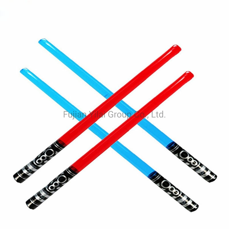 Solid Color Inflatable Knights Weapon Plastic Sword Toys Customized Logo Promotional Toy