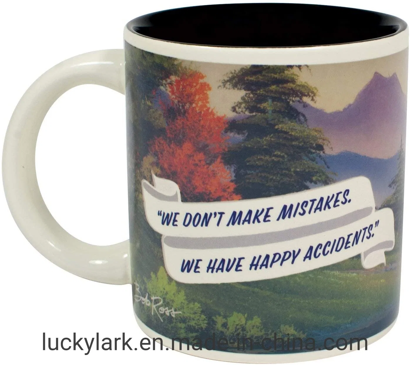 Bob Ross Heat Changing Mug - Add Coffee or Tea and a Happy Little Scene Appears - Comes in a Fun Gift Box