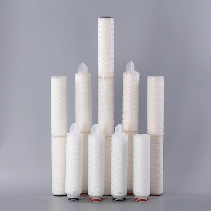 High Efficieny Non Fiber Shedding PP Pleated Filter Cartridge for Pharmaceutical Water Filtration 0.1um