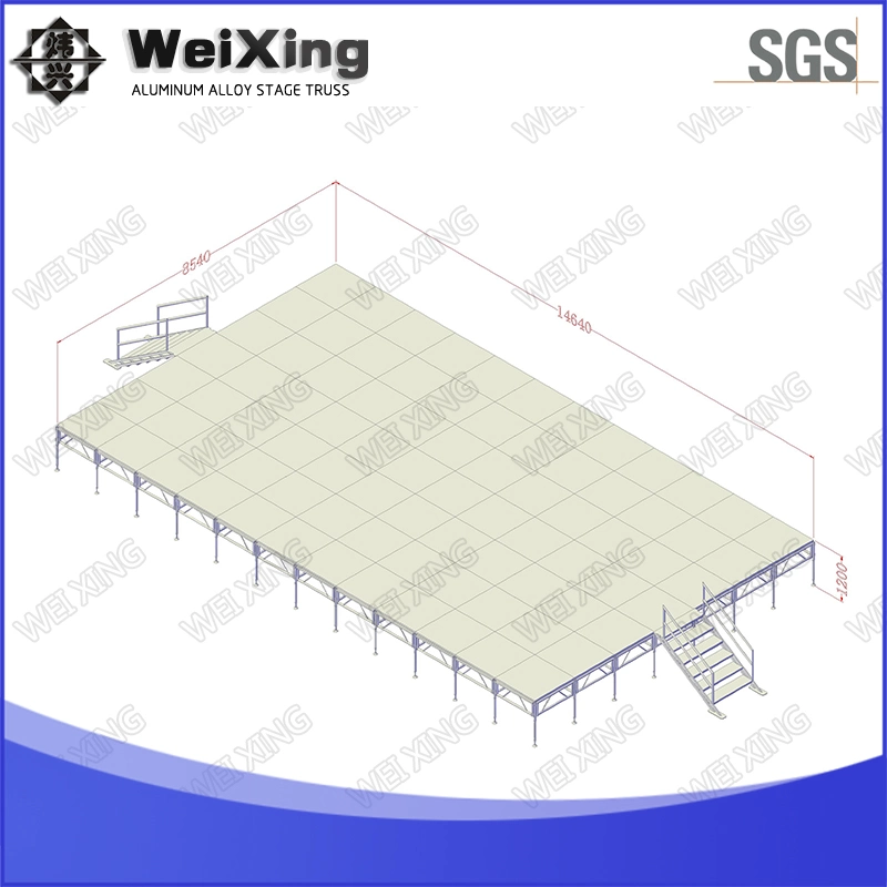 48ftx28FT Portable de vidrio acrílico de la Etapa Etapa Etapa de la armadura de la etapa de aluminio al evento mostrar