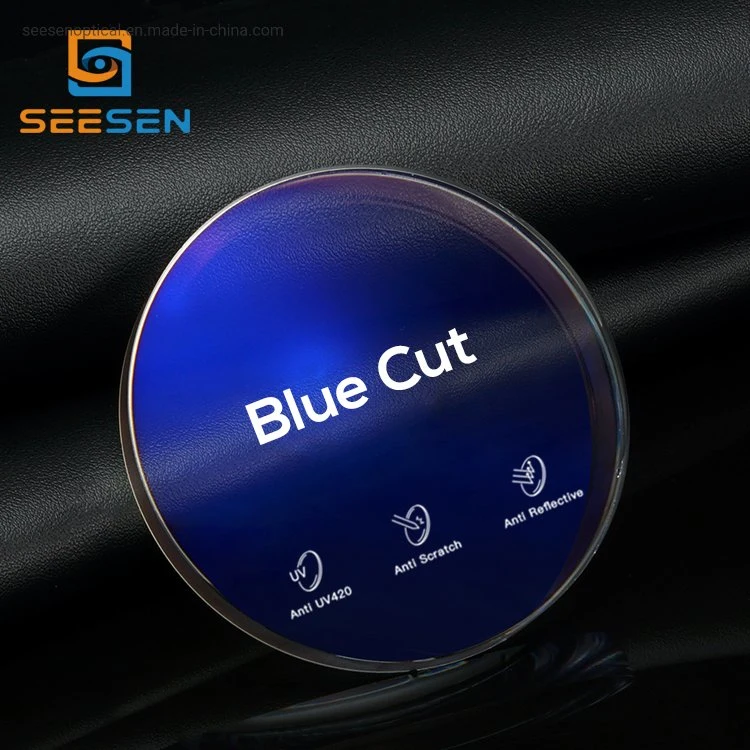 Blue Light Blocking Eyeglasses Lenses 1.56/1.59 PC/1.61/1.67 Hmc UV420 Protection Blue Cut Anti Blue Ray Optical Lens