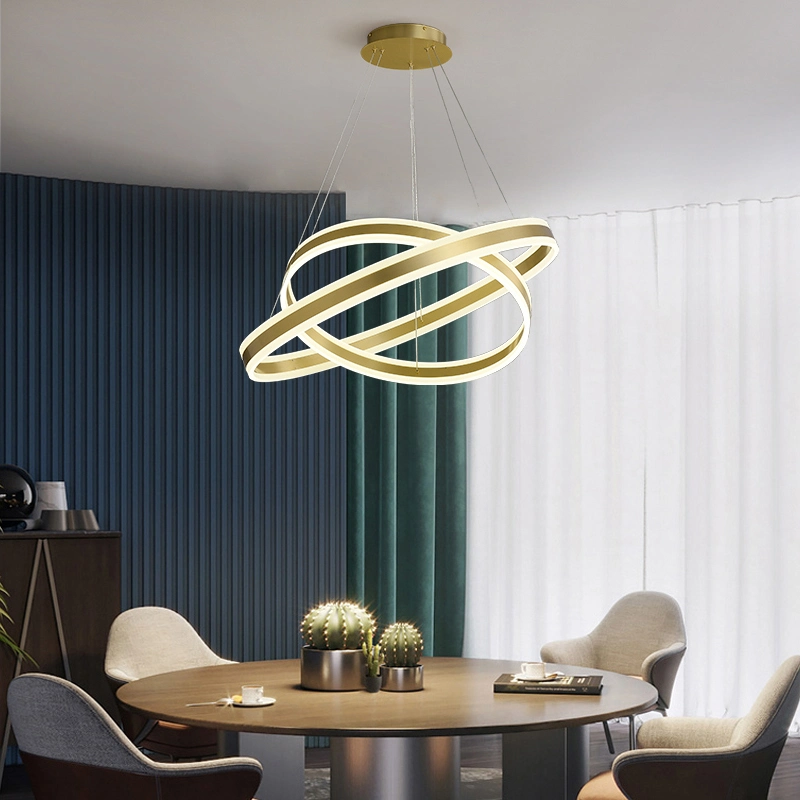 Modern Acrylic Chandeliers Aluminum Pendant Lights with 6rings