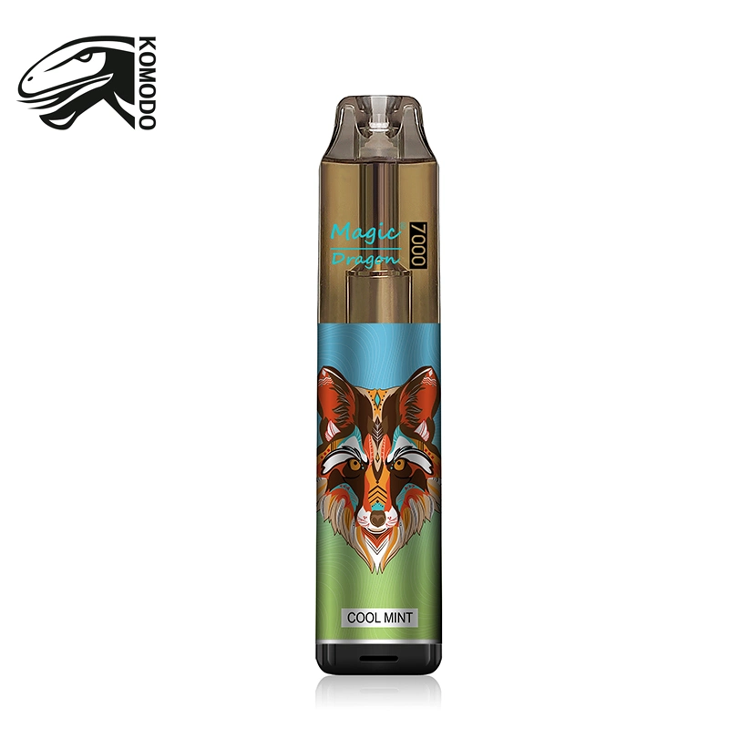 Magic Dragon Vapes desechables 7000 Puffs nicotina 6 colores RGB Compañía de Licencia de Tabaco ligero