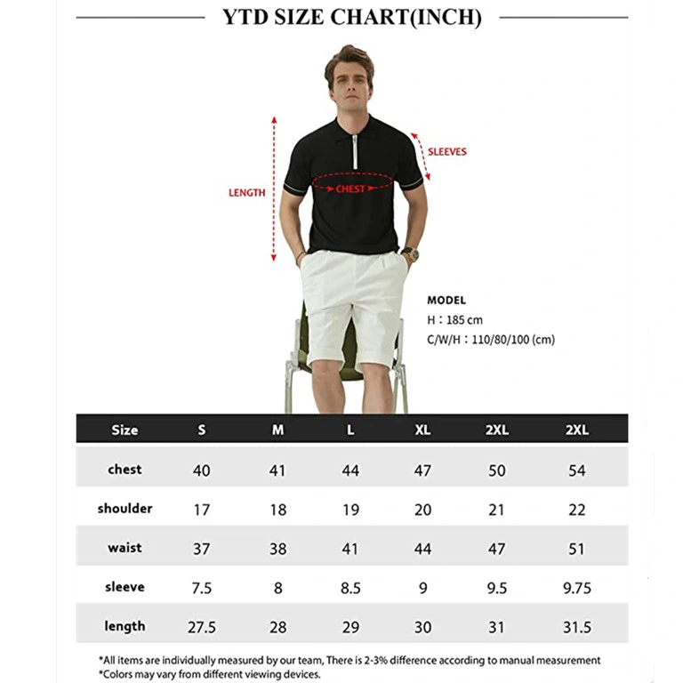 Men Color Block Zip Half Polo Shirt