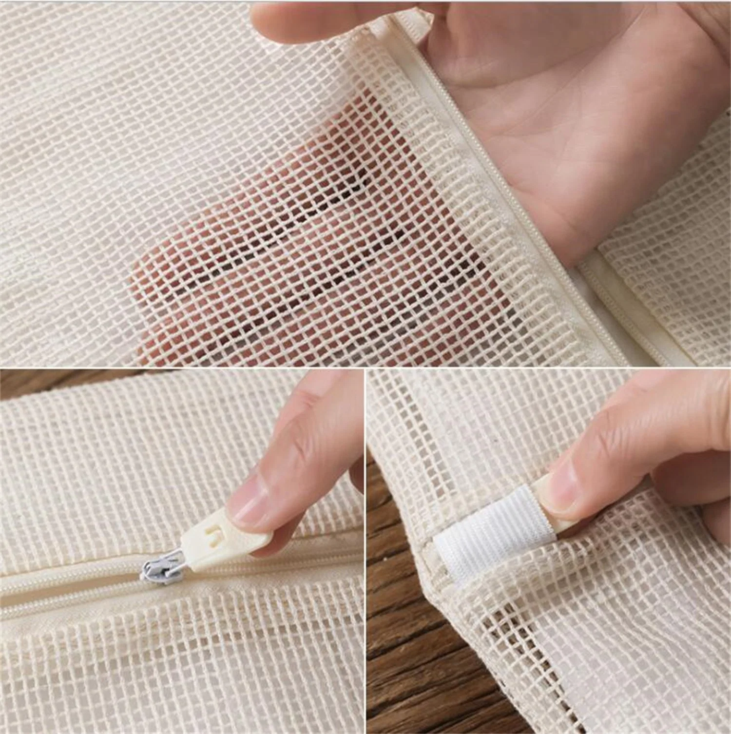 100% Cotton Mesh Wash Bags