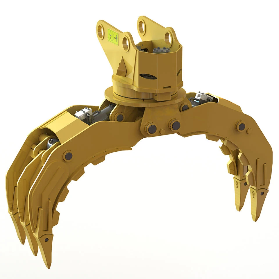 Hydraulic Stone Grapple Rotary Log Grab Excavator Attachment Hydraulic Wood Stone Grapple