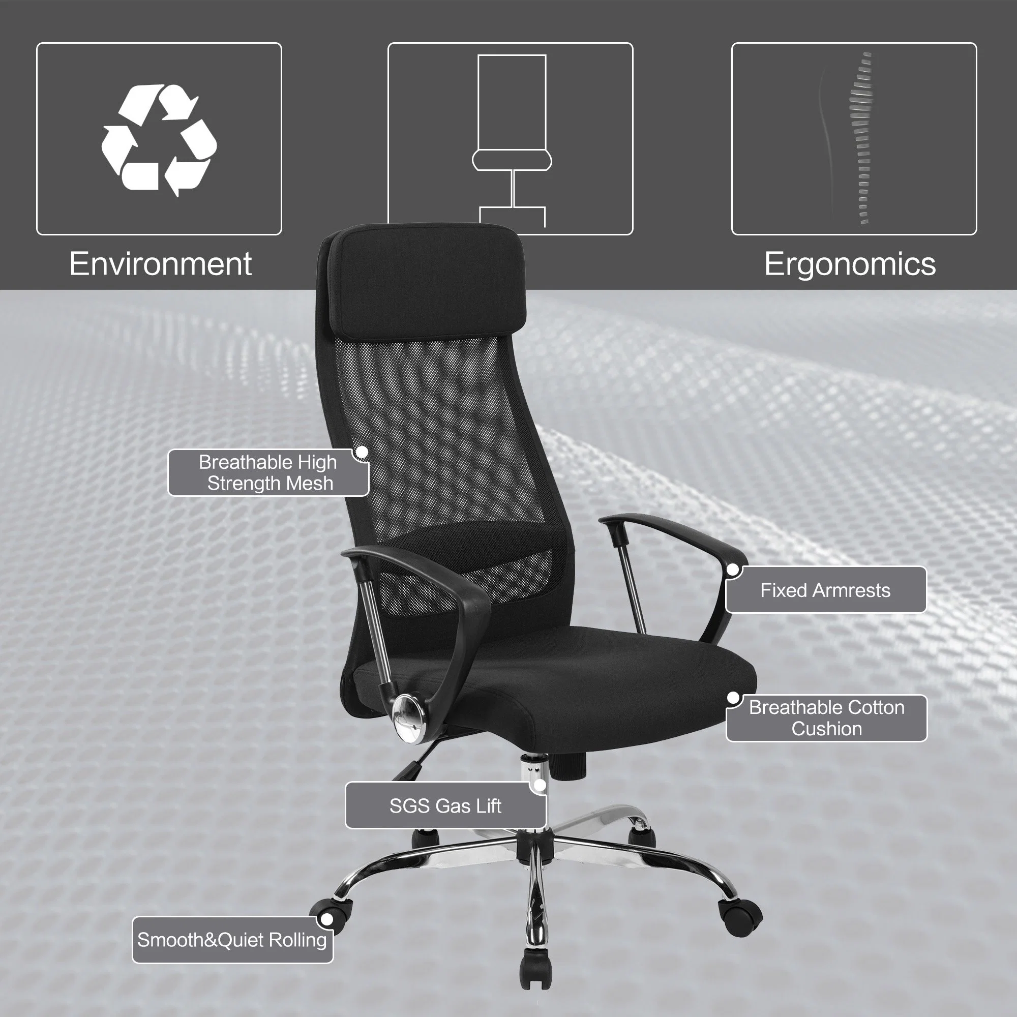 Partner New Model Mesh Office Chair with PP and Chrome Armrest Yoxall