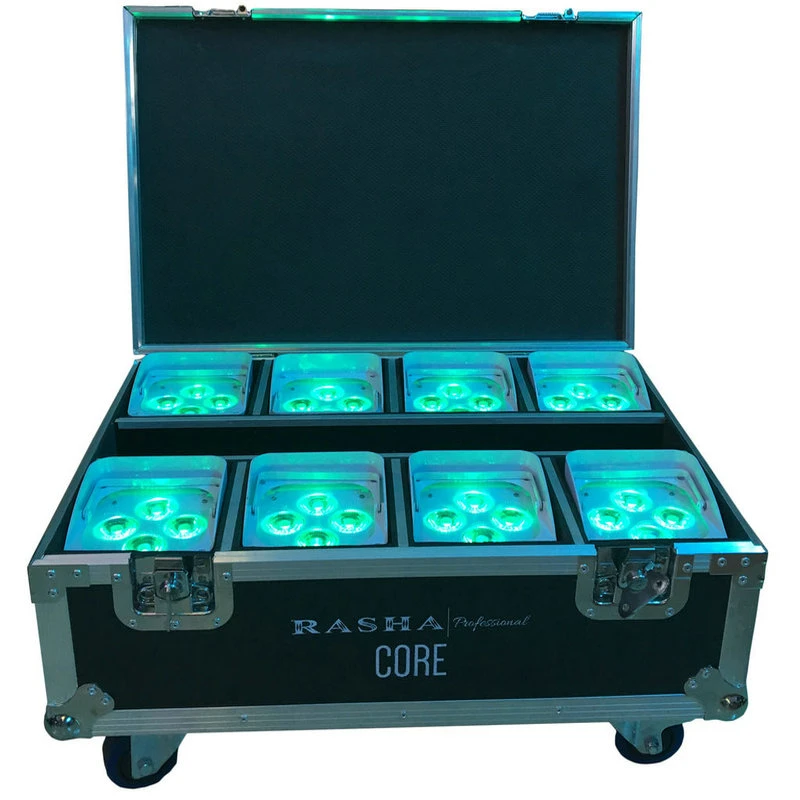 8in1 Charing Flight Case for 4*18W 6in1 Rgbaw UV Battery LED PAR Uplight