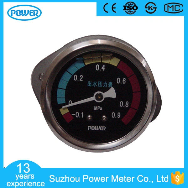 63mm Stainless Steel Liquid Filled Pressure Gauge Front with Butterfly Clamp