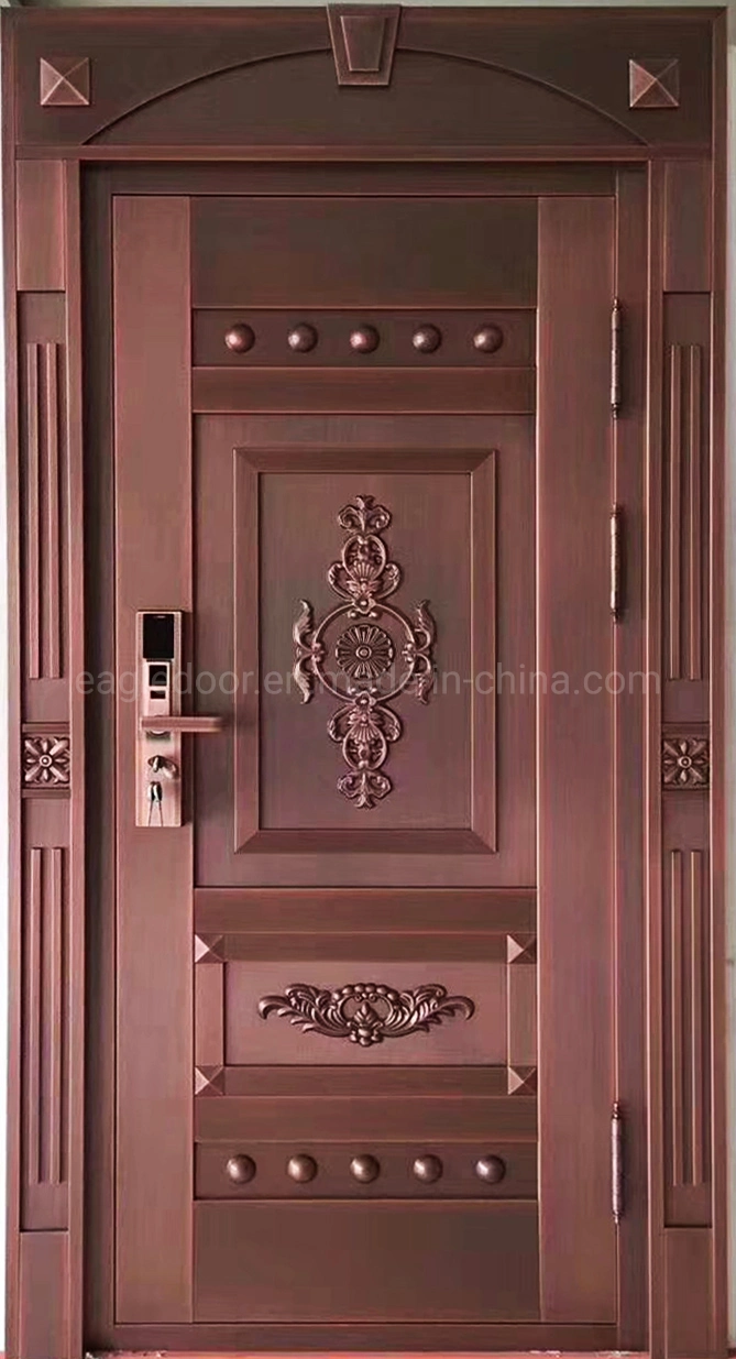 Middle East Luxury House Front Copper Door Home Exterior Security Metal Bronze Door