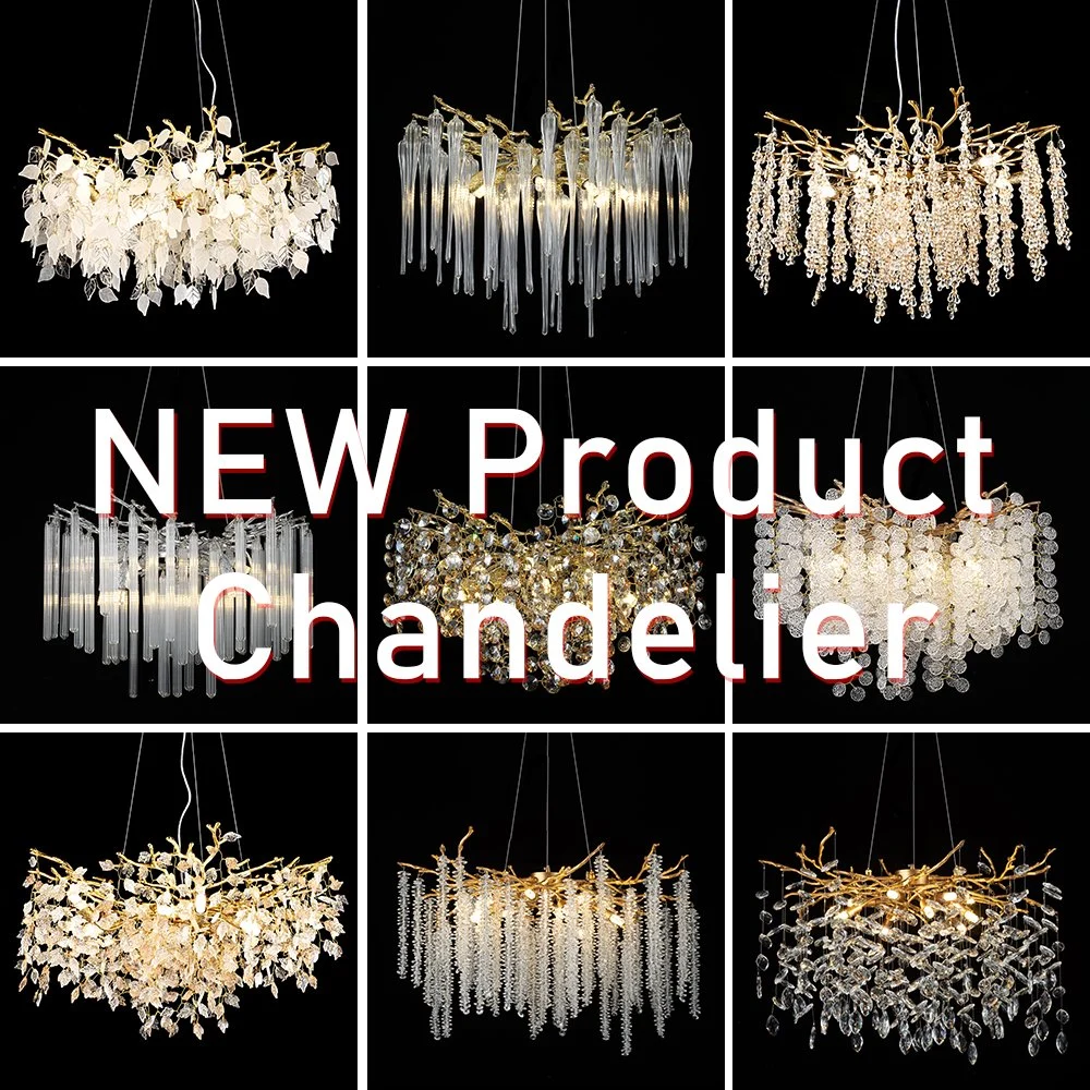 Interior Pendant Light Chrome Nordic Hotel Lobby Luxury Modern Glass Crystal Chandelier