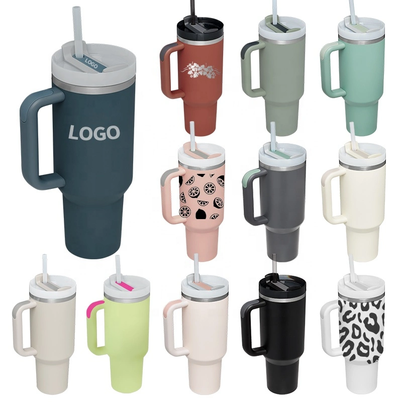 Top Sale 40 Oz Adventure Vacuum Quencher Tumbler Reusable Custom Mug with Handle & Straw BPA Free Stay Ice-Cold