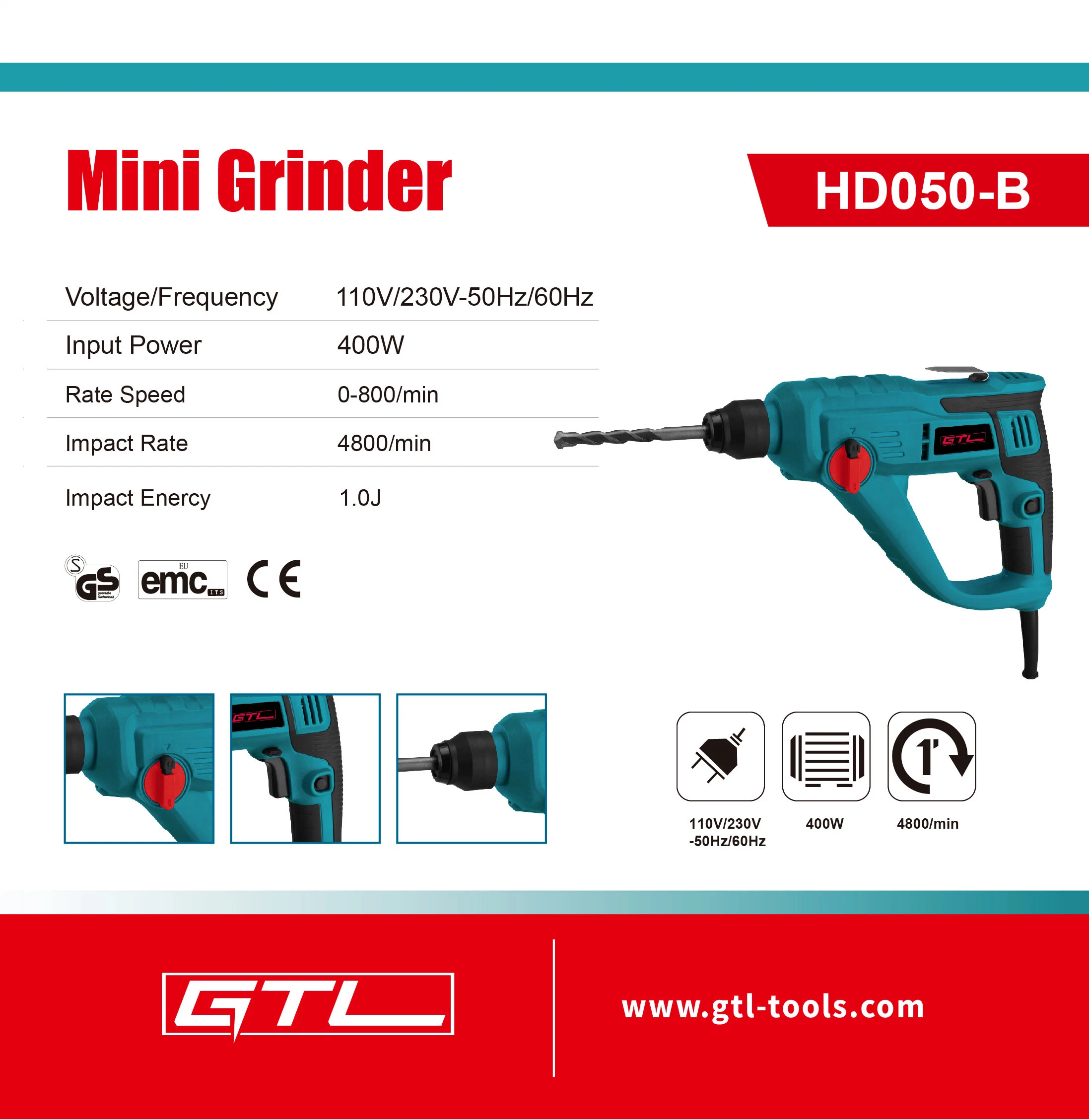 Power Tools Hammer Drill, High Power Electric Impact Rotary Hammer