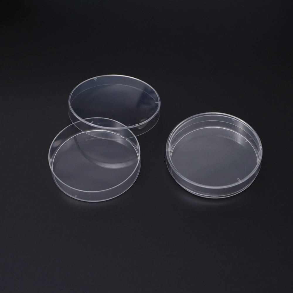 El cultivo de células de vidrio de laboratorio El laboratorio de virus, apilable, material de vidrio de placa de Petri de plástico desechables