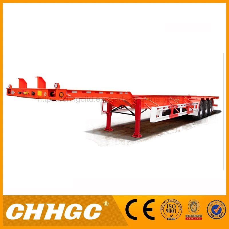 Load Capacity Skeletal 90t Lowbed Container Transport Semi Trailer