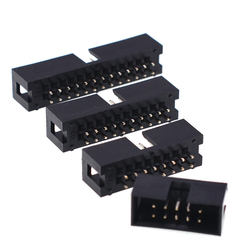 Simple Ox Horn 6 10 14 16 20 26 30 40 50 60p 180 &deg; in-Line/Bent Jtag Socket IDC Interface 2.54mm Spacing Connector, Which Can Be Equipped with Cable Harness