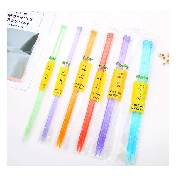 35/25cm Multicolor Plastic Craft Knit Crochet Hooks Knitting Needles Weave Craft Set