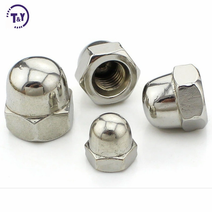 DIN1587 SS304 SS316 Decorative Alloy Stainless Steel HDG Coating Metric High Crown Hex Dome Cap Nut