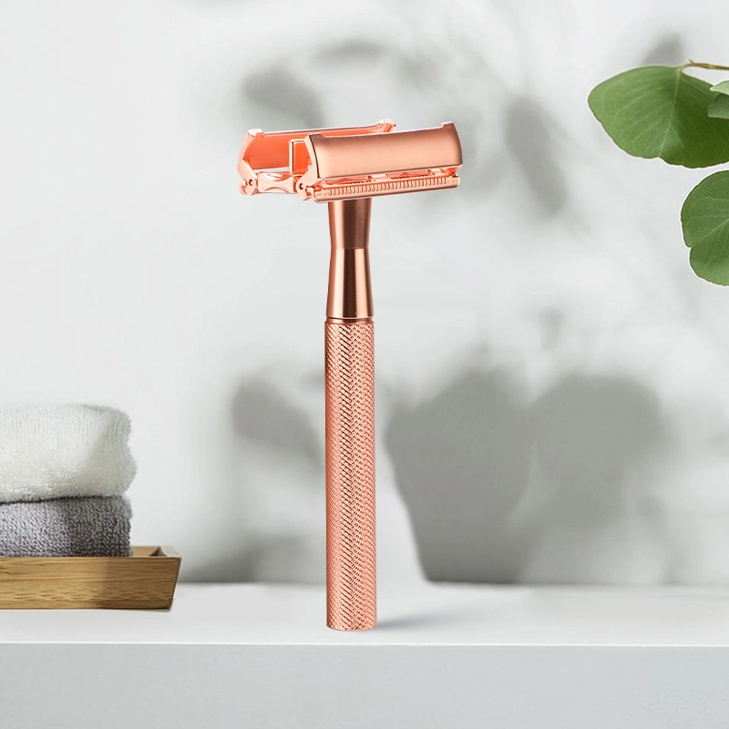 2022 Neuer Arrival Safety Razor, mit Messinggriff und Zinklegierungskopf für Damen′ S Rasur, umweltfreundlich und nachhaltig, keine Abfälle