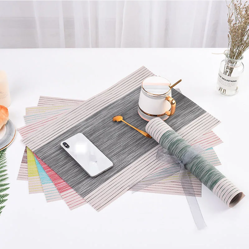 Heat-Resistant Placemat Non-Slip Plastic Rectangle Washable Dining Table Floor