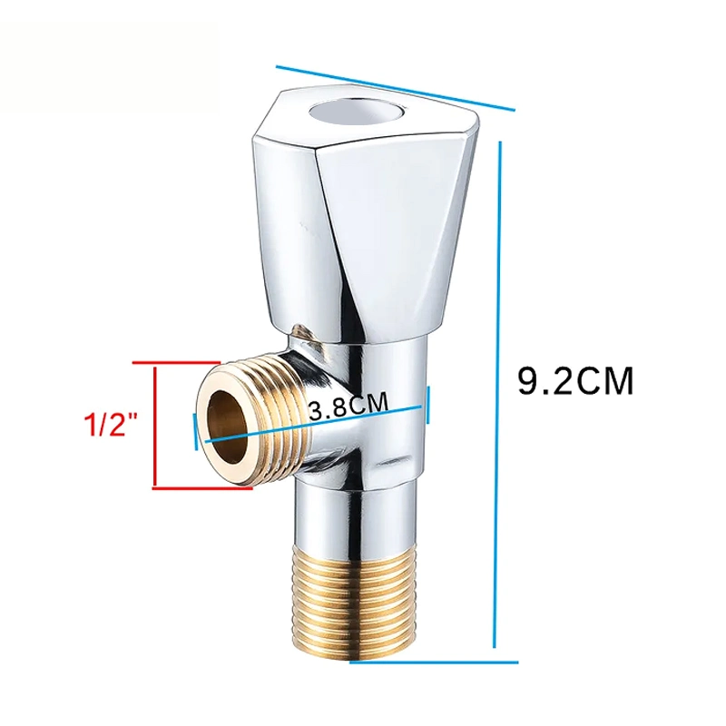 Brass Triangle 1/2" Brass Angle Valve for Toilet Copper Faucet Bathroom Accessories