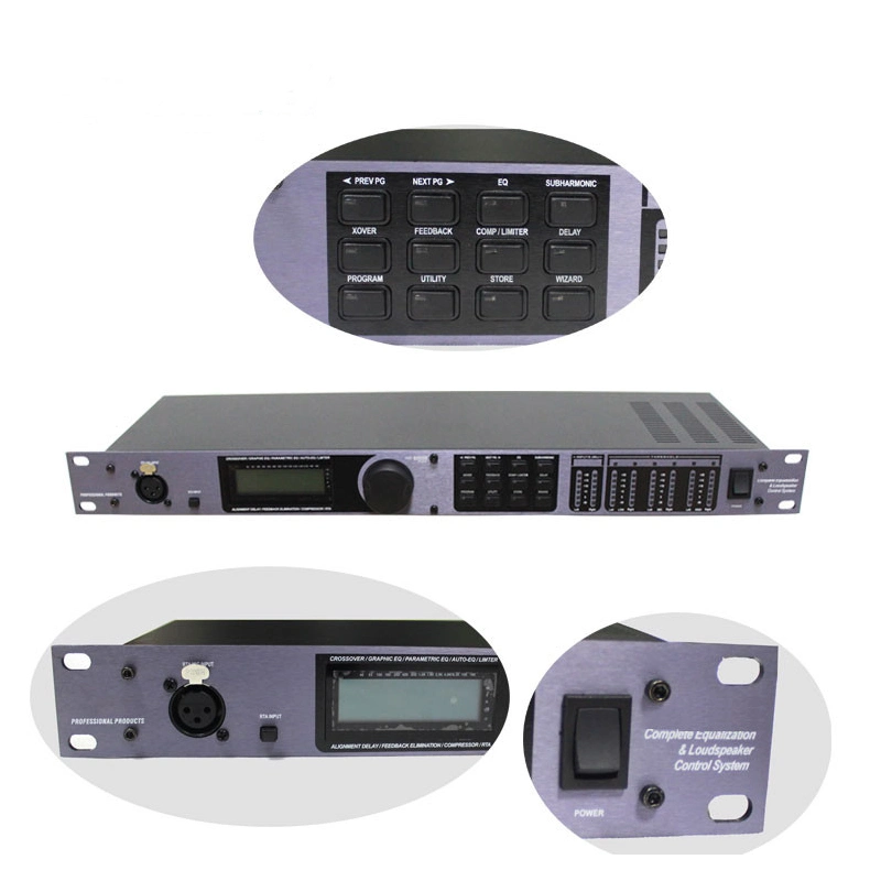 Procesador de audio profesional PA de 2 entradas y 6 salidas para gestión de altavoces de audio