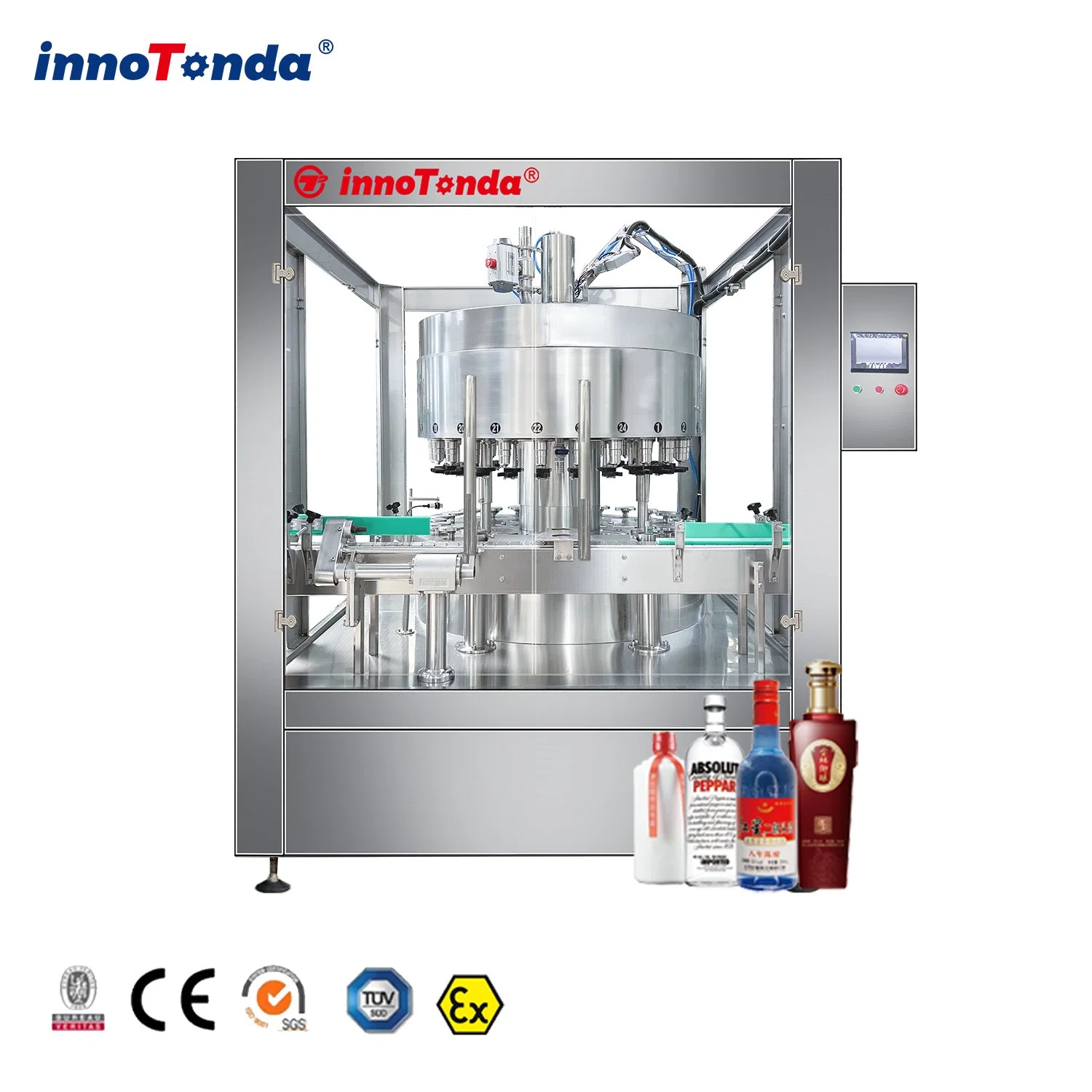 Glass Bottle Rotary Filling/Capping/Washing/Cap Shrink/T Cork/Labeling/Dryer/Sterilizer/Crating Machinery