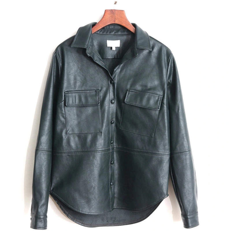 Sheepskin Leather Blazer Coats Wholesale/Supplier Bomber Washed Jacket PU Shirts