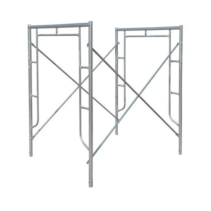 Pre Galvanized Steel Tubular Scaffold Cross Brace Ladder H Type Frame Scaffolding