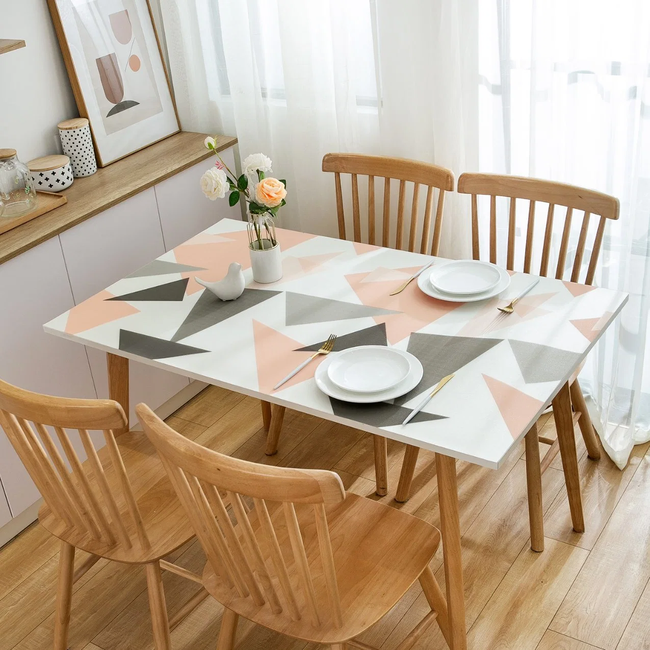 Mantel de plástico resistente al agua decorativo de grado alimentario