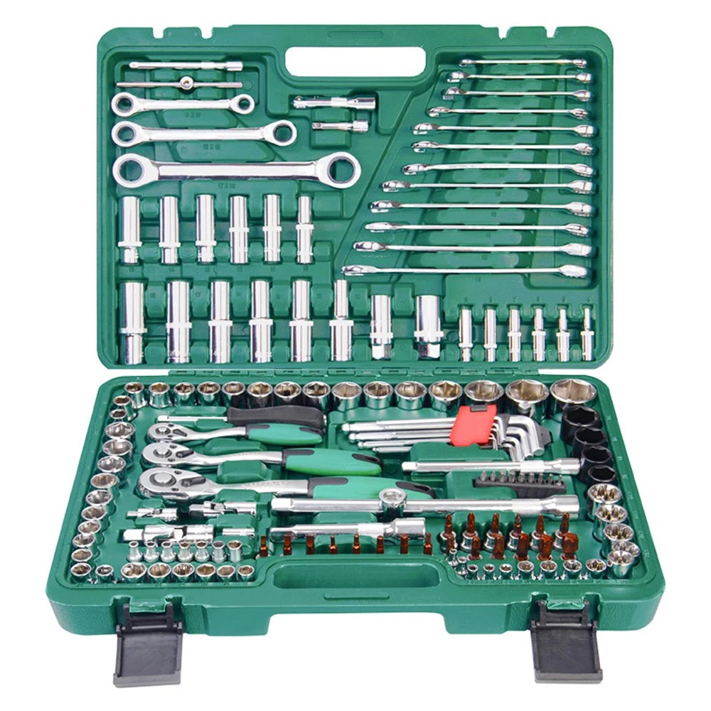 The Manufacturer Supplies 44 Pieces of Socket Wrench Set Tools 72 Teeth Curved Handle Ratchet Auto Repair Machine Set