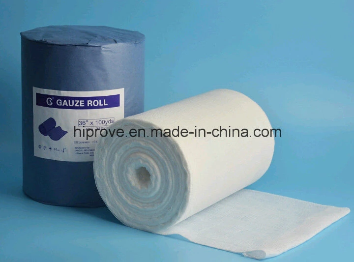 Ht-0517 100% Bleached Cotton Medical Absorbent Gauze Roll