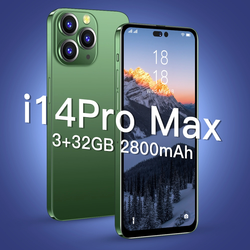 Teléfono I14 PRO Max Max 128gbandroid Smartphones 3GB+32GB 8-Core Let Cellphones Mobile Phone