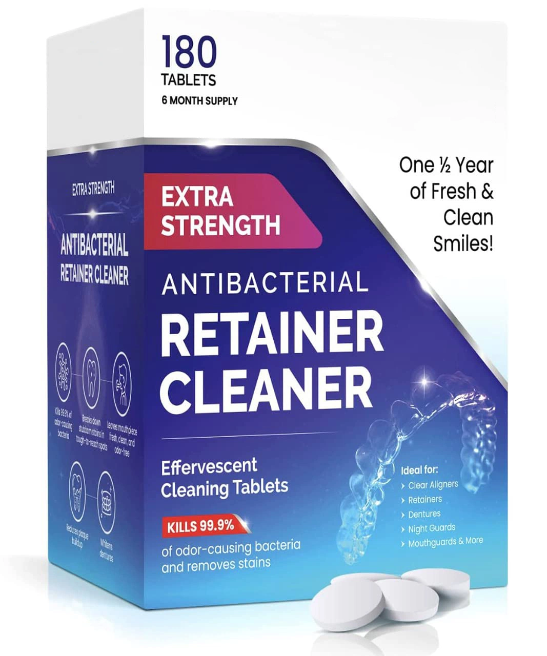 OEM Tablet de alta qualidade Effervescent Personal Denture Cleaner e Aprovado pela Whitener FDA