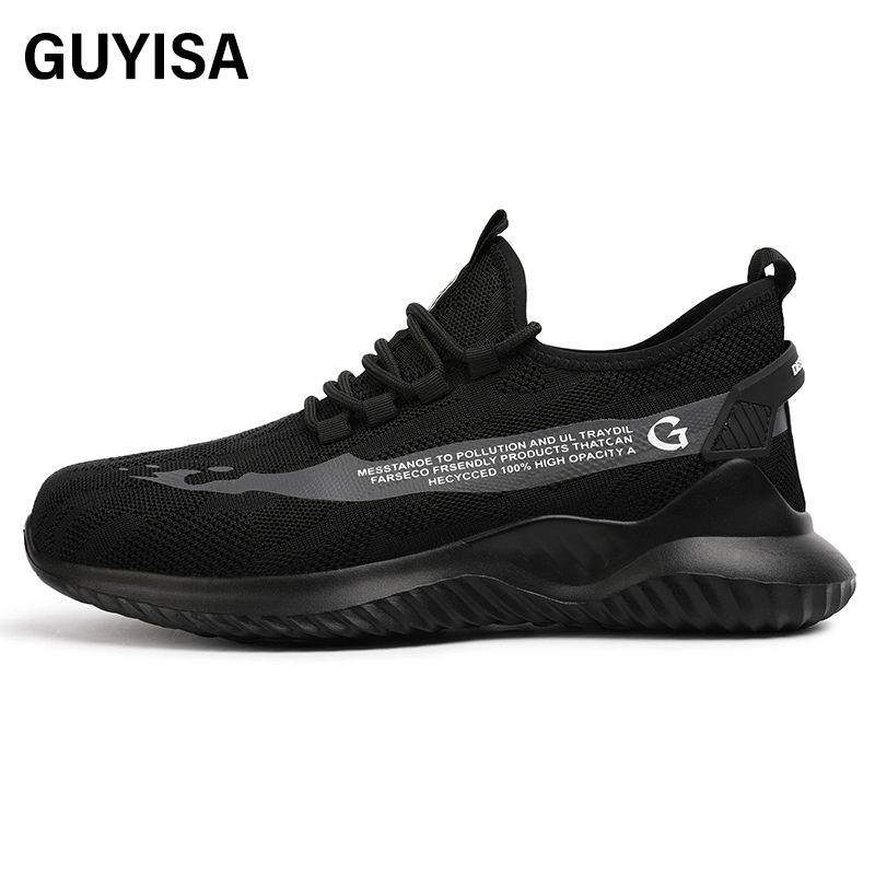 Guyisa Wholesale/Supplier Custom Fast Delivery CE Certification Safety Shoes Steel Toe Industrial for Men Women Work Shoe Without Laces