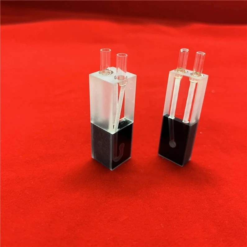 0.45ml Self Masking Continuous Micro UV Quartz Flow Cuvette with Black Walls for Biochemical Analyzer