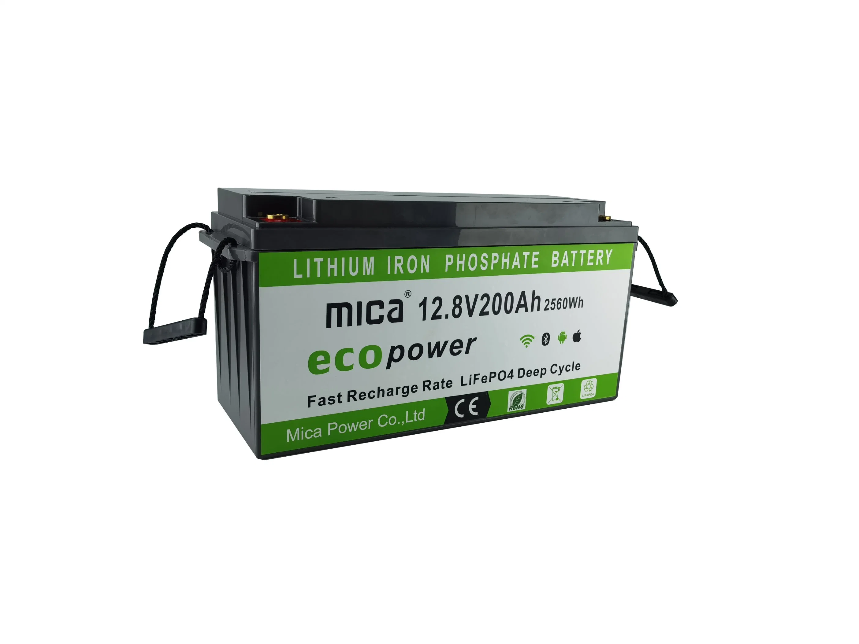 Factory OEM Batterie 12V 12.8V 200ah 25kg 2560wh Rechargeable Lithium Battery for Car Street Light Solar System