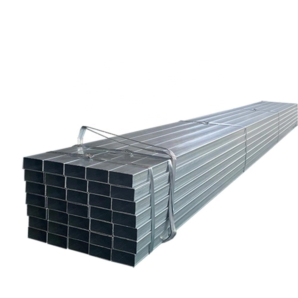 Tubo cuadrado galvanizado de acero negro/tubo hueco rectangular Tubería de acero MS tubería de acero galvanizado/ Sección hueca Galvanizada/Acero galvanizado