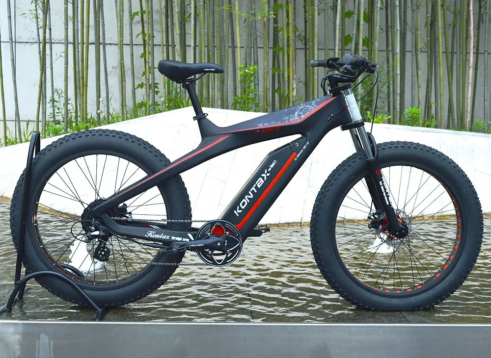 La Chine usine Kontax Fibre de carbone de gros 48V 750W 1000W E-E-Bike vélo Vélo électrique pneu neige Fat Ebike