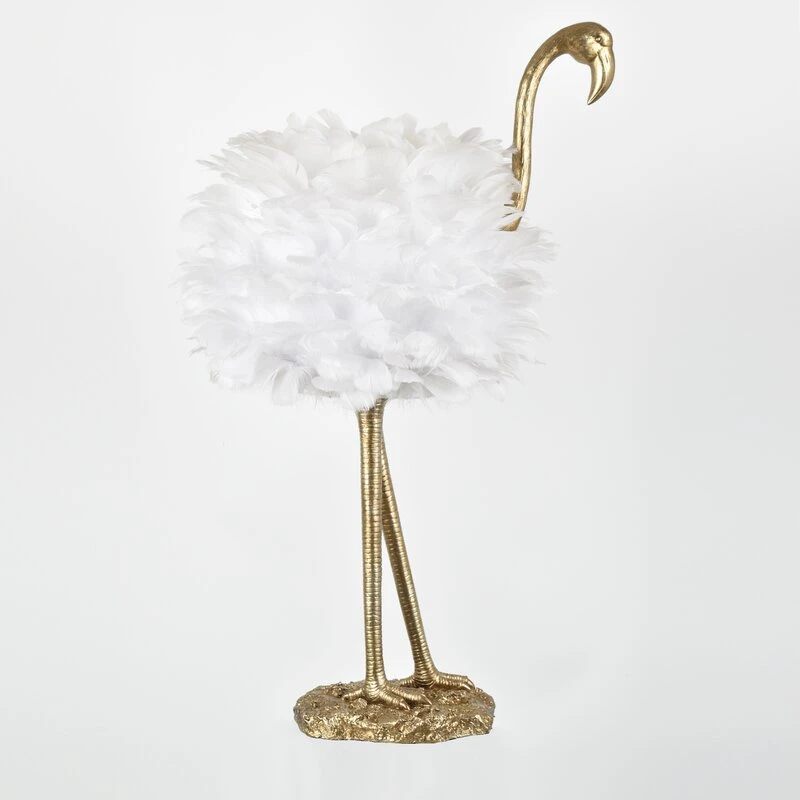 Lámpara de mesa Flamingo pluma sombra lámpara de escritorio creativa LED decorativo Luz de suelo