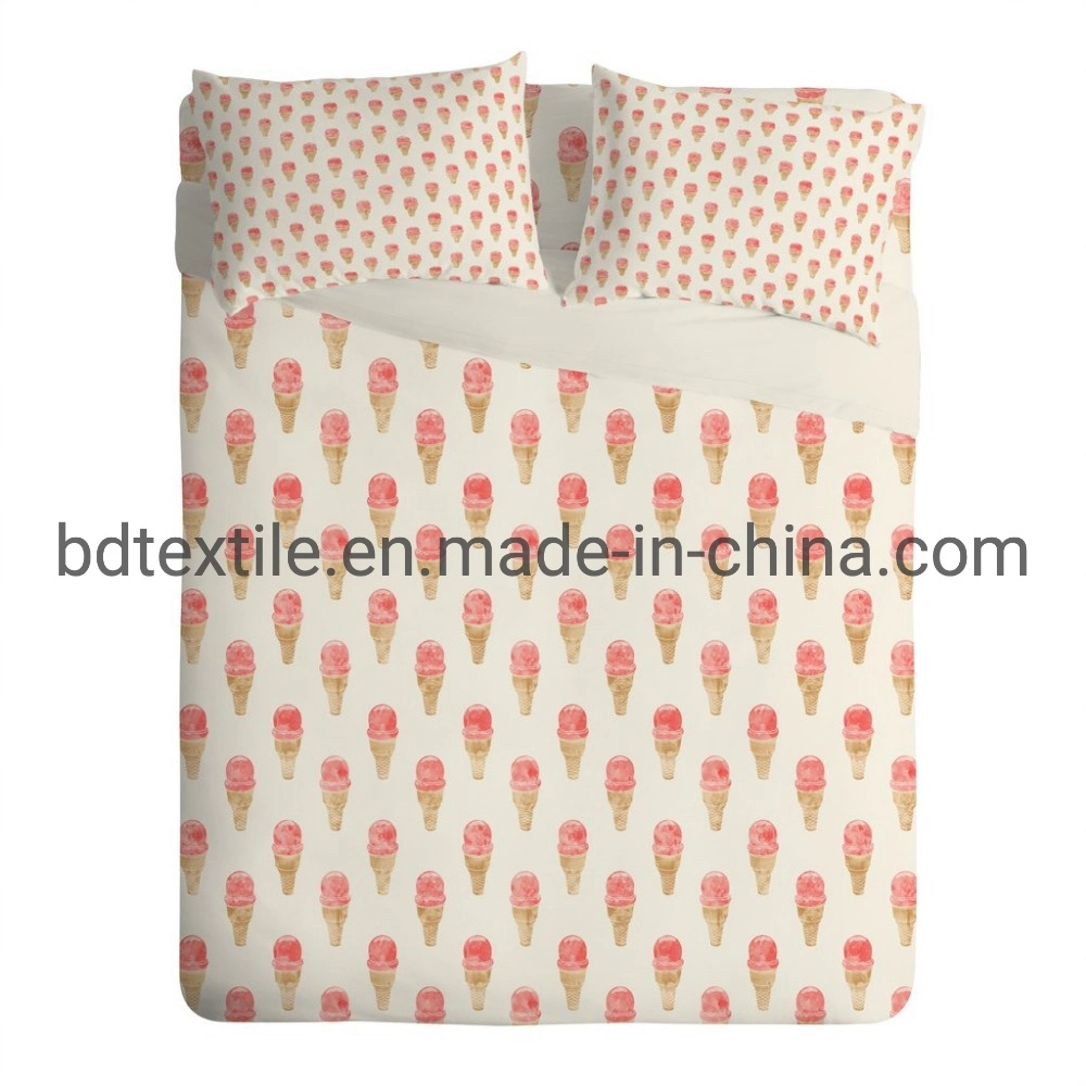Bed Sheet Microfiber Double Brushed Polyester Fabric Disperse Printing
