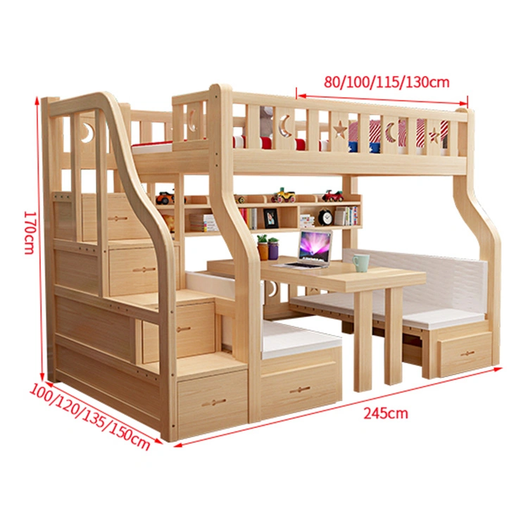 Popular Kids Children Bedroom Furniture Wooden Bunk Beds