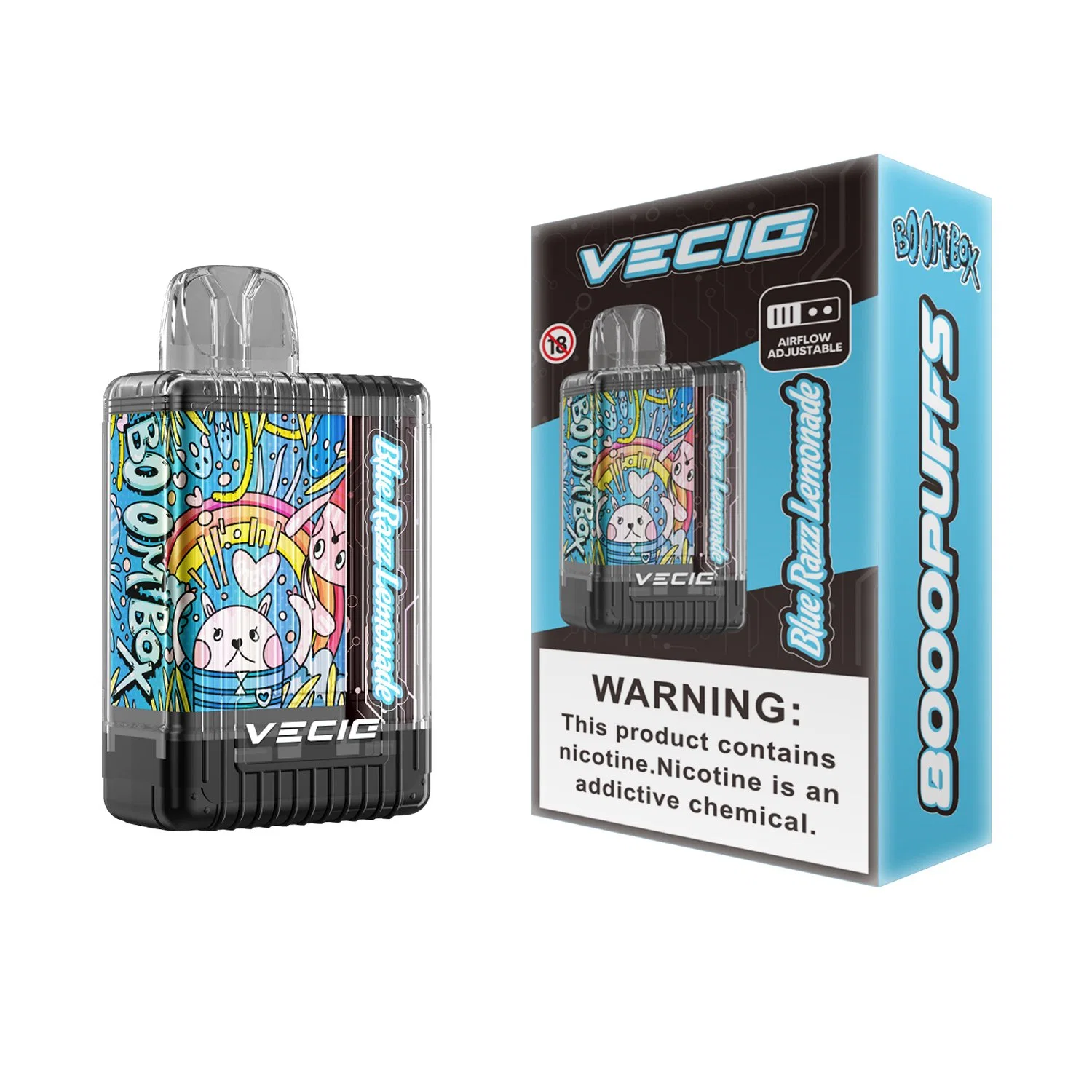 VECIG Factory Price Original Boombox 8000 puffs Disposable Vape Box Rechargeable Mesh Coil Adjustable Airflow 5% Nicotine Lost Vape Orion Bar 7500